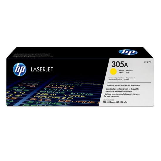 טונר למדפסת HP CE412A 305A צהוב מקורי