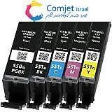 סט 5 דיו למדפסת CANON CLI521 IP-4700 4600 3600 MP-540 550 630 980 990