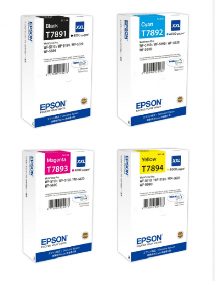 סט 4 דיו למדפסת EPSON T7891 T7892 T7893 T7894 79XXL מקורי